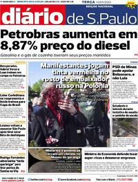 Capa do jornal Diário de São Paulo 10/05/2022