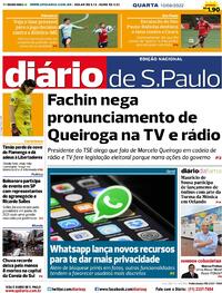 Capa do jornal Diário de São Paulo 10/08/2022