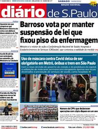 Capa do jornal Diário de São Paulo 10/09/2022