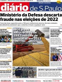 Capa do jornal Diário de São Paulo 10/11/2022
