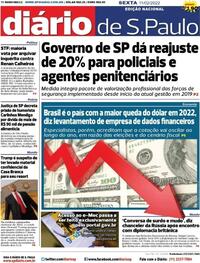 Capa do jornal Diário de São Paulo 11/02/2022