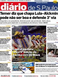 Capa do jornal Diário de São Paulo 11/04/2022