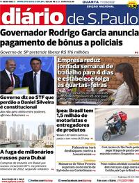 Capa do jornal Diário de São Paulo 11/05/2022