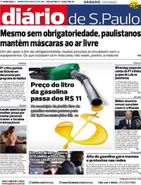 Capa do jornal Diário de São Paulo 12/03/2022