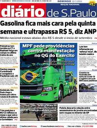 Capa do jornal Diário de São Paulo 13/11/2022