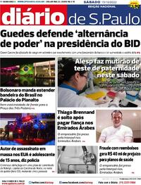 Capa do jornal Diário de São Paulo 15/10/2022