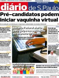Capa do jornal Diário de São Paulo 16/05/2022