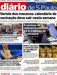 Capa do jornal Diário de São Paulo 16/08/2022