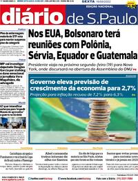 Capa do jornal Diário de São Paulo 16/09/2022
