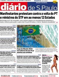 Capa do jornal Diário de São Paulo 16/11/2022