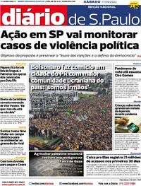 Capa do jornal Diário de São Paulo 17/09/2022