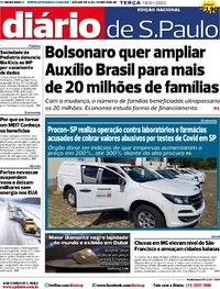 Capa do jornal Diário de São Paulo 18/01/2022