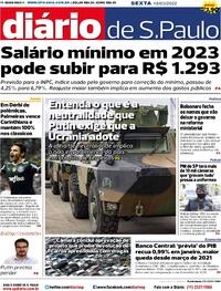Capa do jornal Diário de São Paulo 18/03/2022