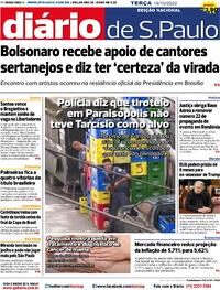 Capa do jornal Diário de São Paulo 18/10/2022