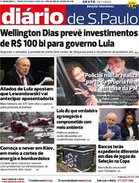 Capa do jornal Diário de São Paulo 18/11/2022