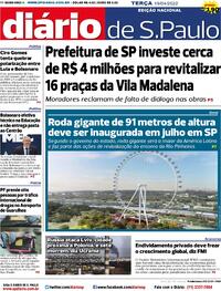 Capa do jornal Diário de São Paulo 19/04/2022