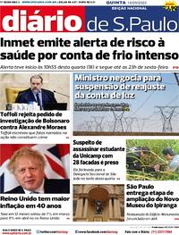 Capa do jornal Diário de São Paulo 19/05/2022