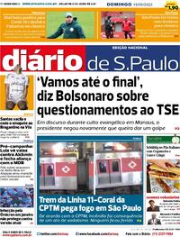 Capa do jornal Diário de São Paulo 19/06/2022