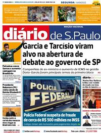Capa do jornal Diário de São Paulo 19/09/2022