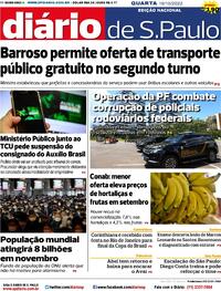 Capa do jornal Diário de São Paulo 19/10/2022