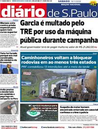 Capa do jornal Diário de São Paulo 19/11/2022