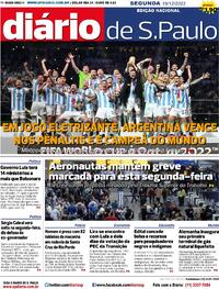 Capa Diário de São Paulo 19/12/2022