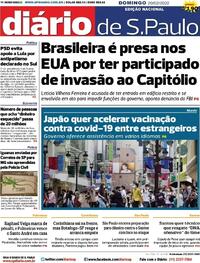 Capa do jornal Diário de São Paulo 20/02/2022