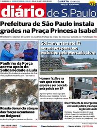 Capa do jornal Diário de São Paulo 20/04/2022