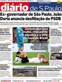 Capa do jornal Diário de São Paulo 20/10/2022
