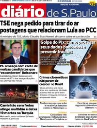 Capa do jornal Diário de São Paulo 21/08/2022