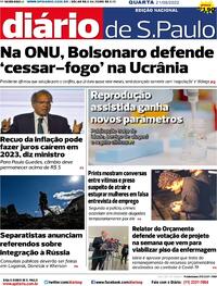 Capa do jornal Diário de São Paulo 21/09/2022