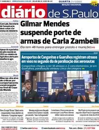 Capa do jornal Diário de São Paulo 21/12/2022