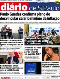 Capa do jornal Diário de São Paulo 22/10/2022