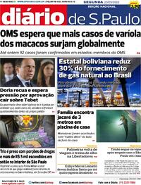 Capa do jornal Diário de São Paulo 23/05/2022