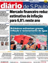 Capa do jornal Diário de São Paulo 23/08/2022