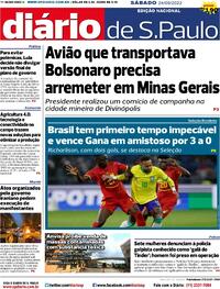 Capa do jornal Diário de São Paulo 24/09/2022