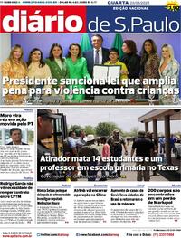 Capa do jornal Diário de São Paulo 25/05/2022