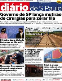 Capa do jornal Diário de São Paulo 26/05/2022