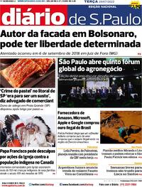 Capa do jornal Diário de São Paulo 26/07/2022