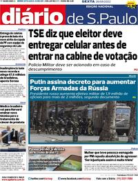 Capa do jornal Diário de São Paulo 26/08/2022