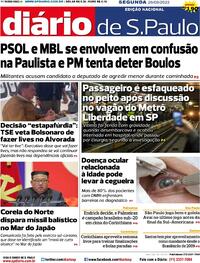 Capa do jornal Diário de São Paulo 26/09/2022
