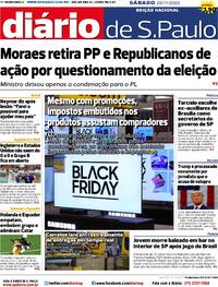 Capa do jornal Diário de São Paulo 26/11/2022