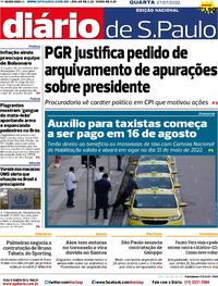 Capa do jornal Diário de São Paulo 27/07/2022