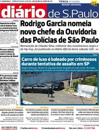 Capa do jornal Diário de São Paulo 27/12/2022