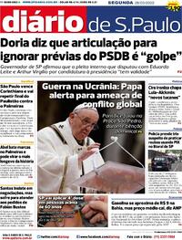 Capa do jornal Diário de São Paulo 28/03/2022