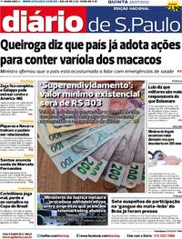 Capa do jornal Diário de São Paulo 28/07/2022