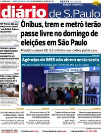 Capa do jornal Diário de São Paulo 28/10/2022