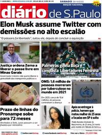 Capa do jornal Diário de São Paulo 29/10/2022
