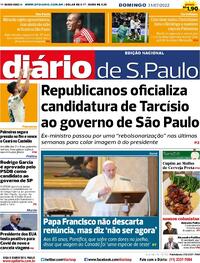 Capa do jornal Diário de São Paulo 31/07/2022