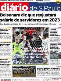Capa do jornal Diário de São Paulo 31/08/2022